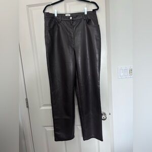 Wilfred Dark Brown Leather Pants